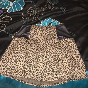 Cheetah Print Skirt with Leather sides